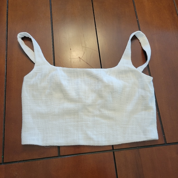 Abercrombie & Fitch Tweed Cami Set Top White - Picture 3 of 8